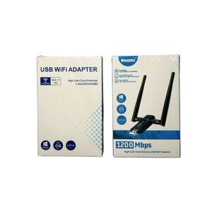 Wireless USB WiFi Adapter for PC - Nineplus 1300Mbps Dual 5Dbi Antennas 5G/2.4G